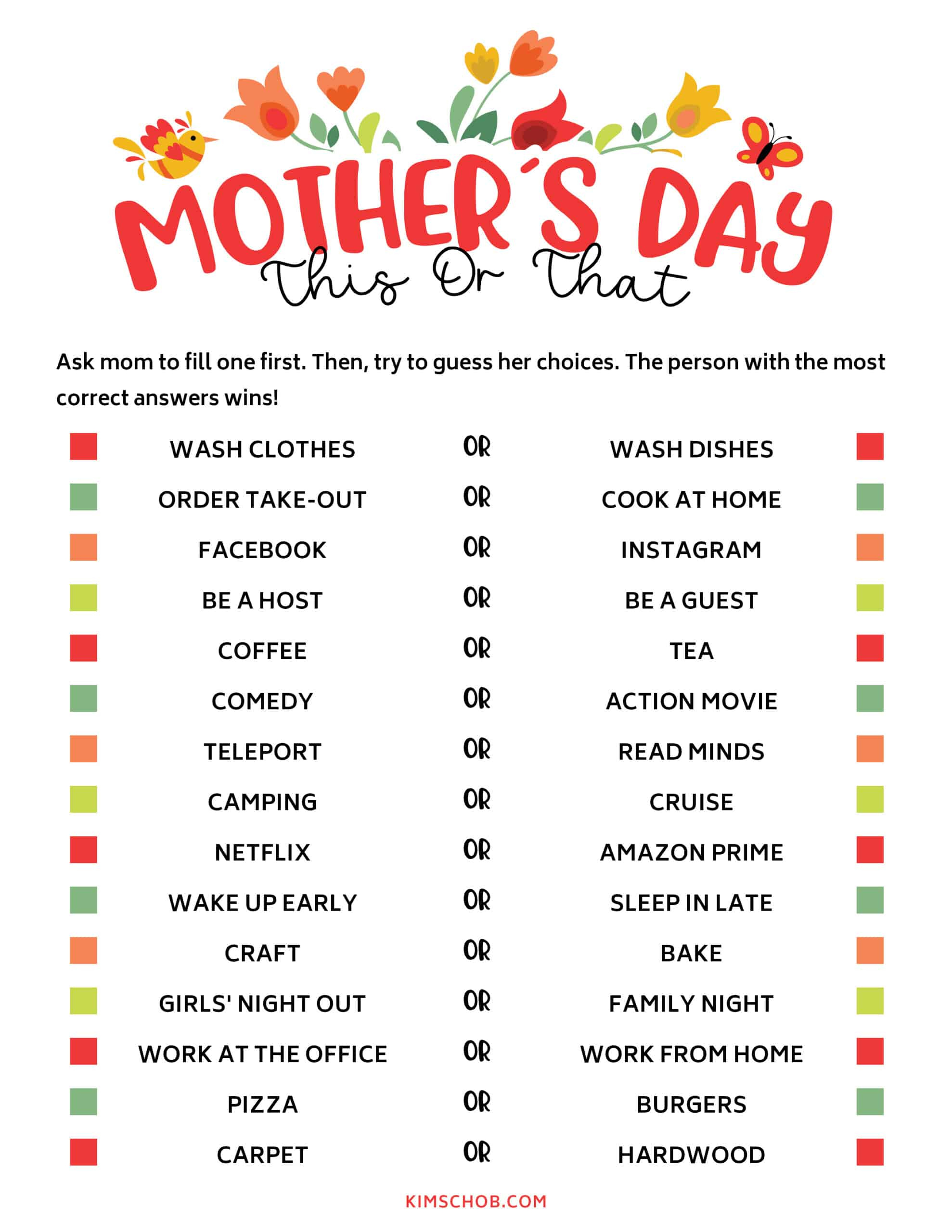 Printable Mother&amp;#039;S Day Games - Kim Schob inside Free Printable Mother&amp;#039;S Day Games