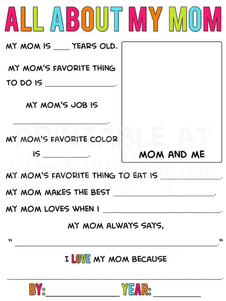 Printable Mother&amp;#039;S Day Questionnaire: All About My Mom | Lamberts pertaining to Free Printable Mother&amp;#039;S Day Questionnaire