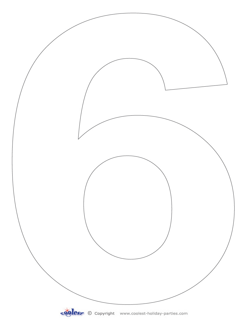 Printable Number 6 - Coolest Free Printables for Free Printable Number Stencils