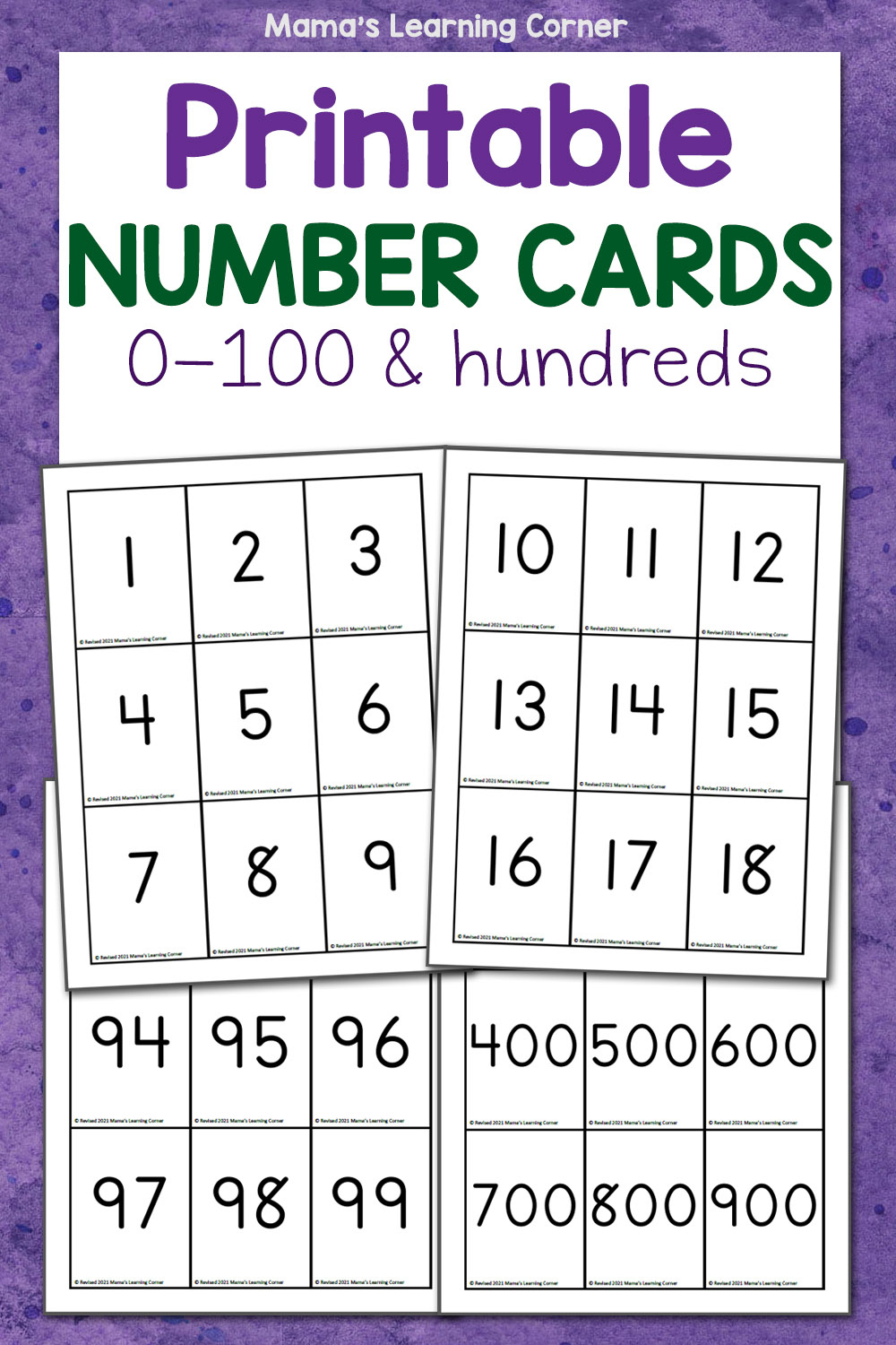 Printable Number Cards - Mamas Learning Corner intended for Free Printable Number Cards