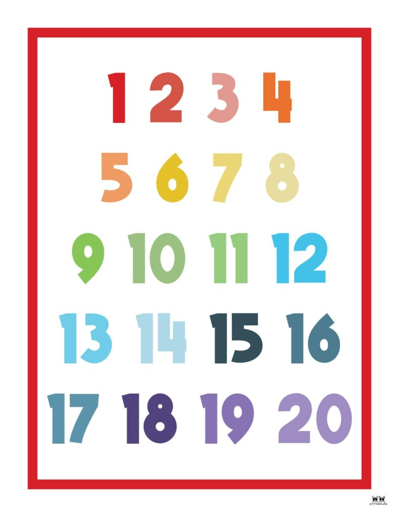 Printable Numbers - 58 Free Printables | Printabulls inside Free Printable Numbers 1-20