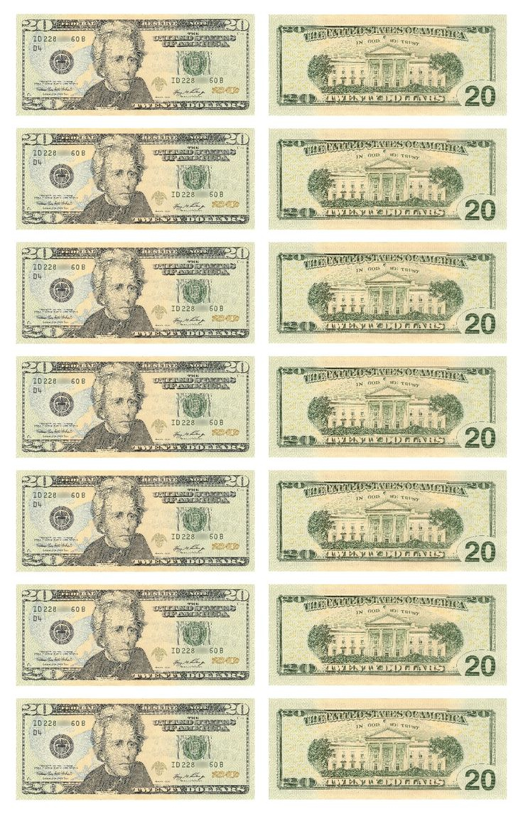 Printable Play Money Actual Size | Printablee pertaining to Free Printable Dollar Bill Template