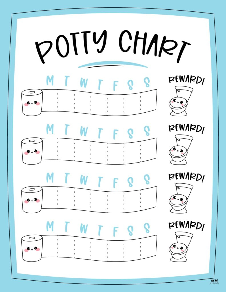 Printable Potty Training Charts - 20 Pages | Printabulls with Potty Training Chart Free Printable