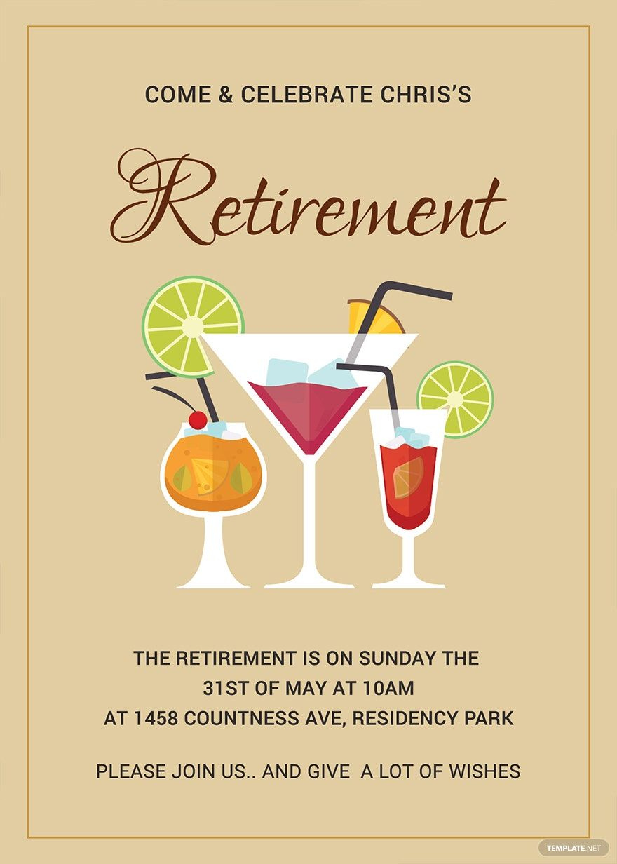 Printable Retirement Party Invitation Template In Pages, Word within Free Printable Retirement Party Flyers