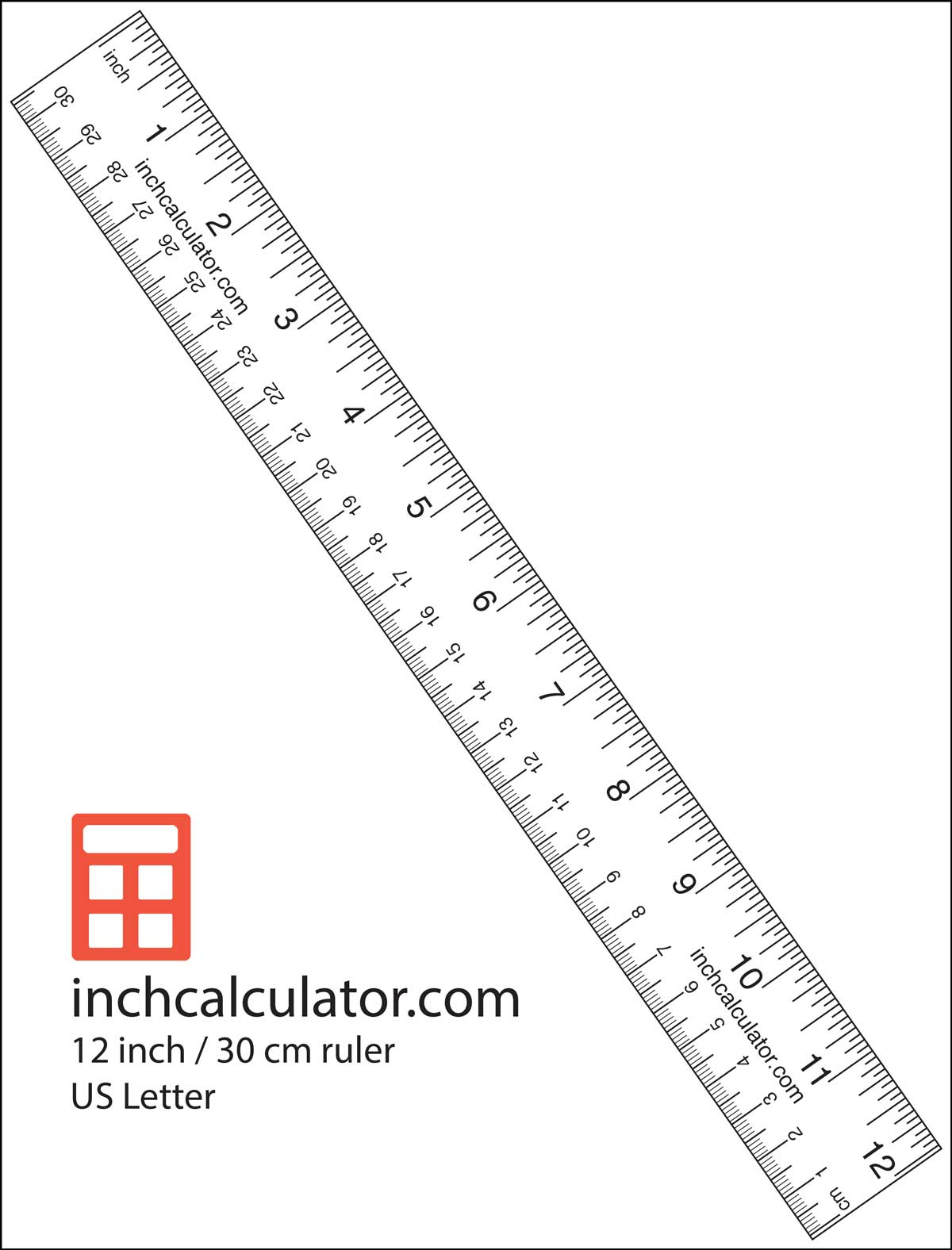 Printable Rulers - Free 12&amp;quot; Rulers - Inch Calculator within Free Printable Cm Ruler