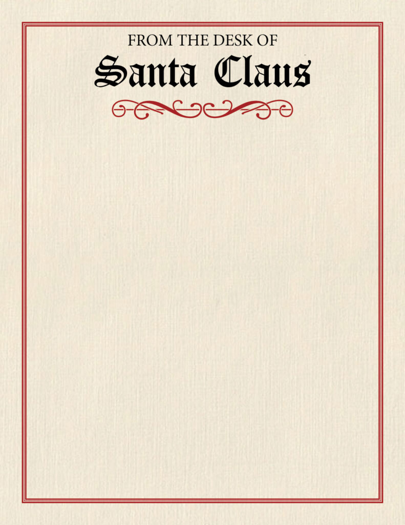 Printable Santa Letterhead Templates - 12 Free Printables for North Pole Stationary Printable Free