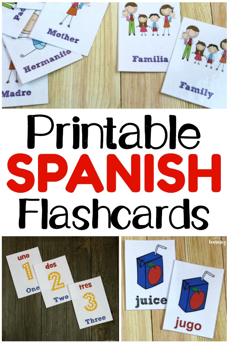 Printable Spanish Flashcards - Look! We&amp;#039;Re Learning! throughout Free Printable Spanish Verb Flashcards