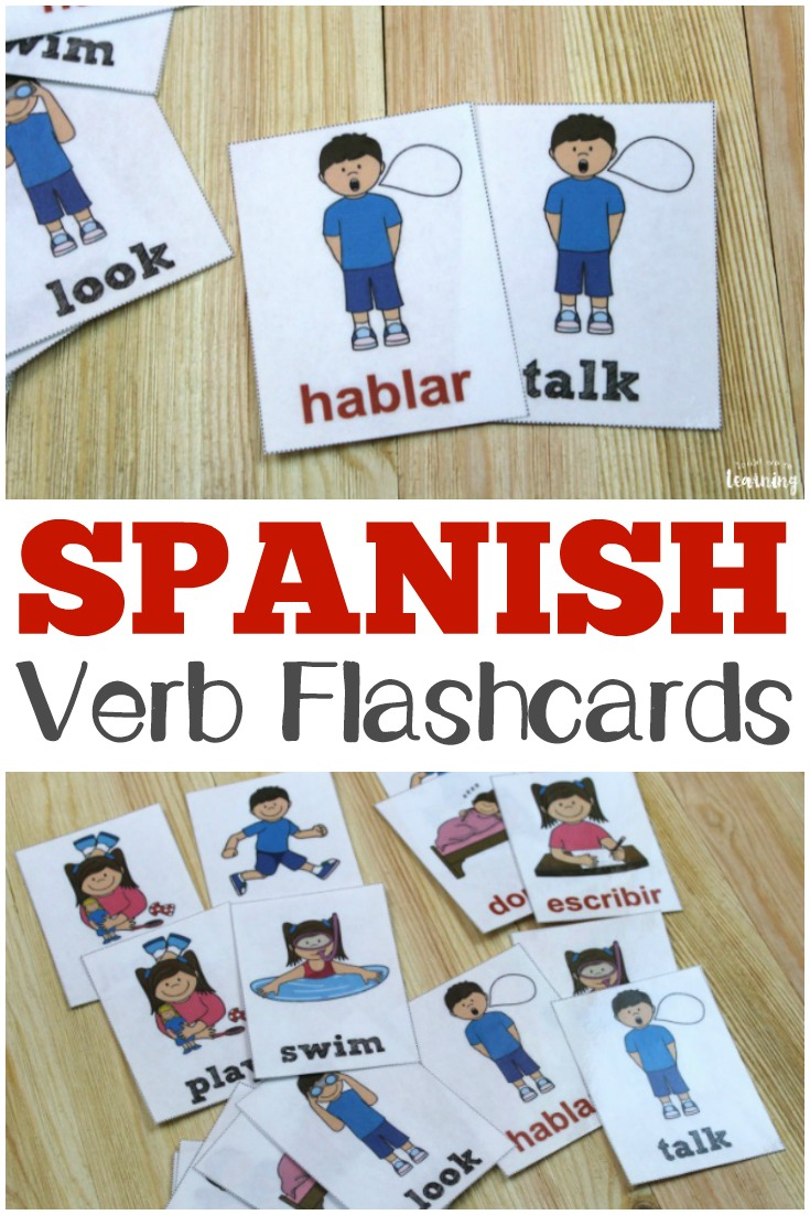 Printable Spanish Flashcards: Spanish Verb Flashcards for Free Printable Spanish Verb Flashcards