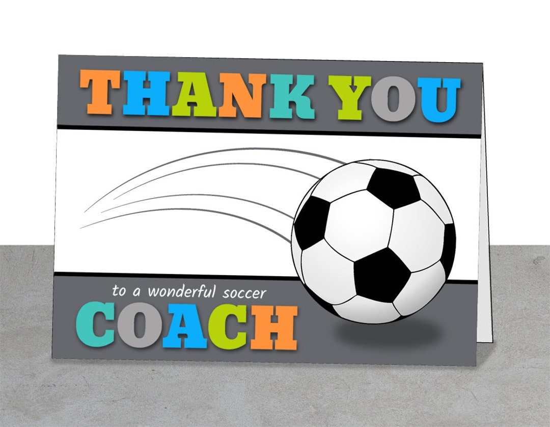 Printable Team Thank You Card For Soccer Coach, Instant Download, Greeting Card - Etsy throughout Free Printable Soccer Thank You Cards