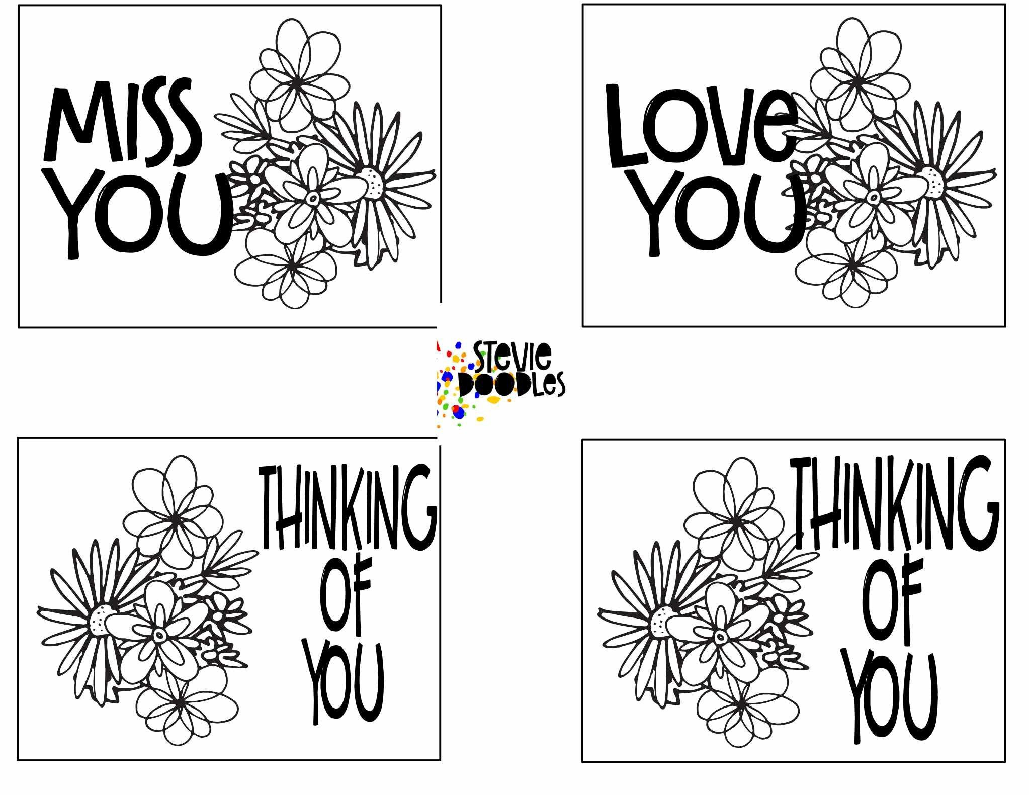 Printable Thinking Of You Cards To Color intended for Free Printable Cards to Color