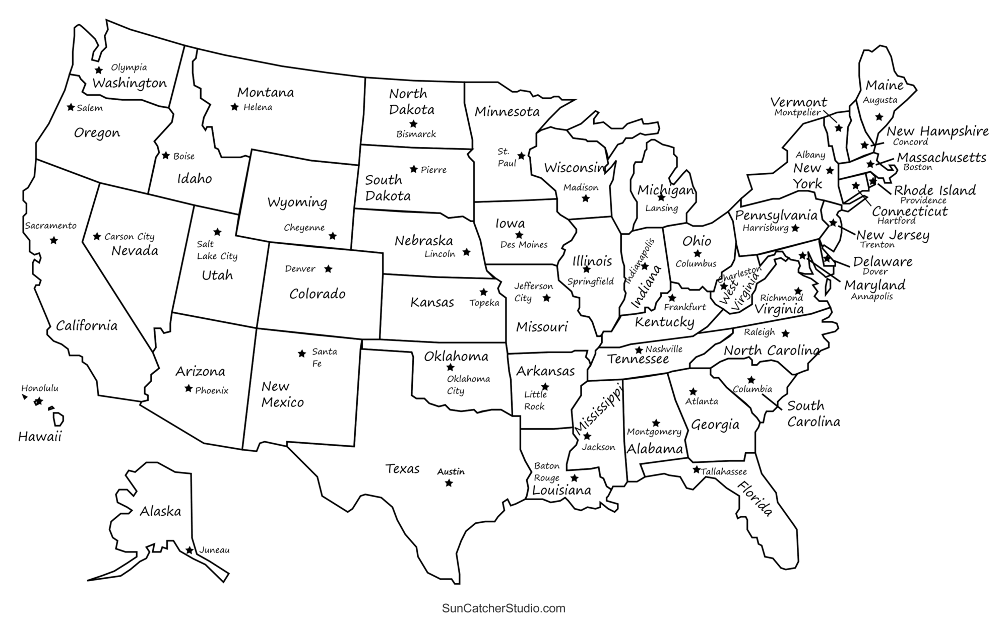 Printable Us Maps With States (Usa, United States, America) – Diy with regard to Free Printable Labeled Map of the United States