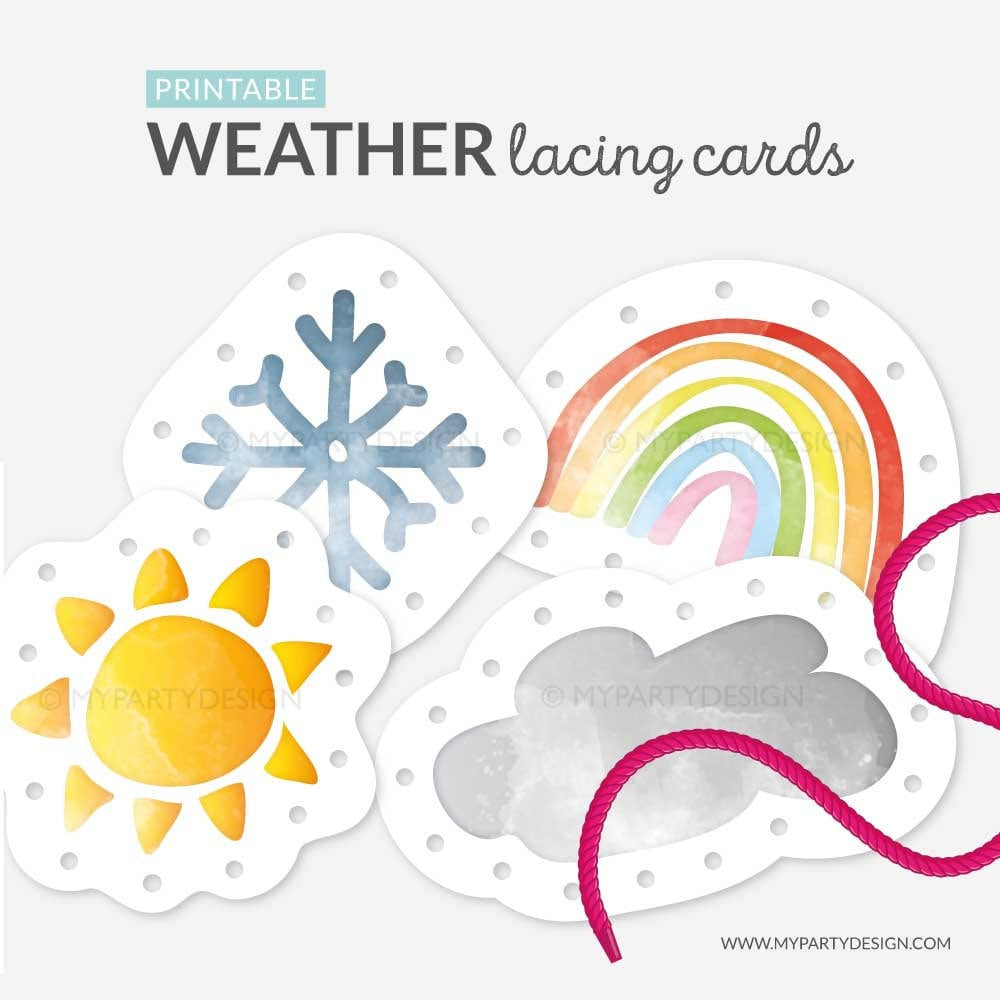 Printable Weather Lacing Cards, Threading Cards, Learn The intended for Free Printable Lacing Cards