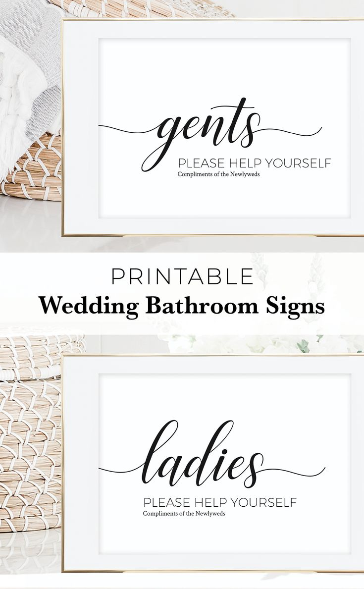 Printable Wedding Decorations | Ladies And Gents Bathroom Signs throughout Free Printable Wedding Decorations