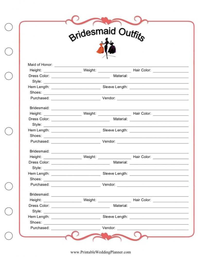 Printable Wedding Planner | Free Printables with Free Printable Wedding Planner Forms