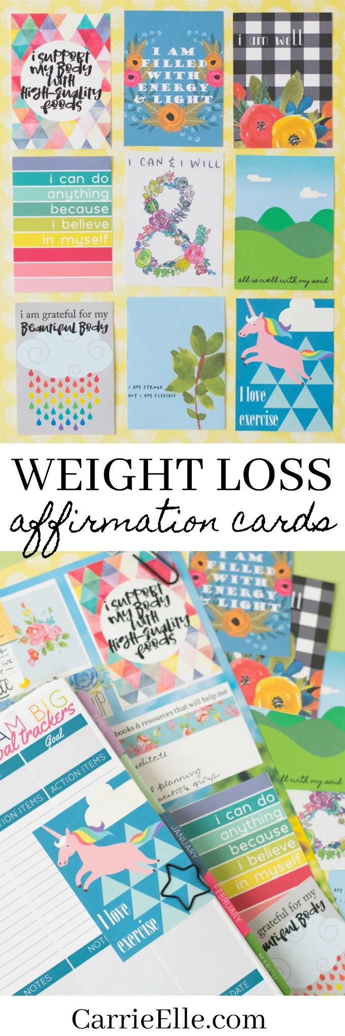 Printable Weight Loss Vision Board Template - Carrie Elle pertaining to Free Weight Loss Vision Board Printables