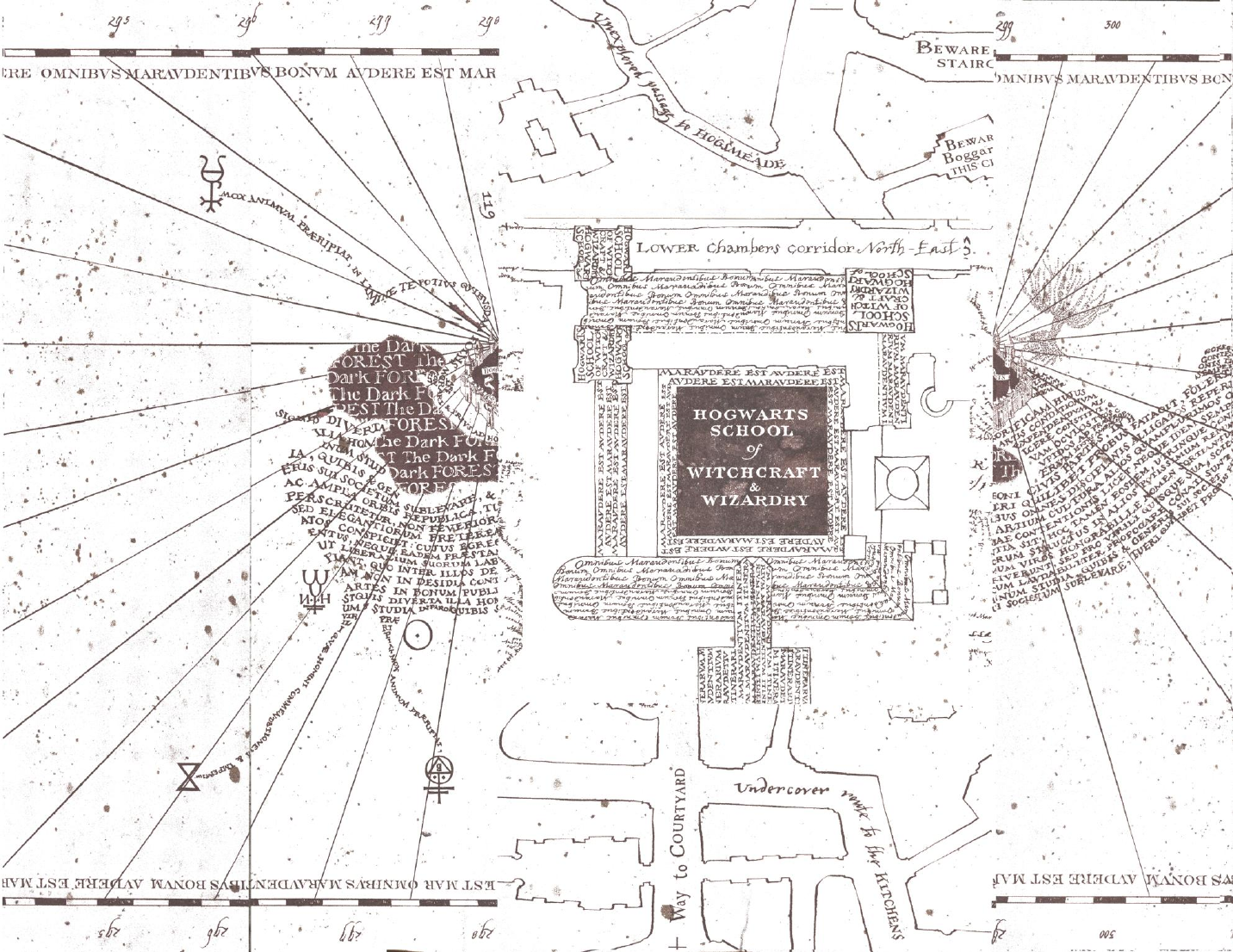 Printable White Marauders Map Pdf with Free Printable Marauders Map