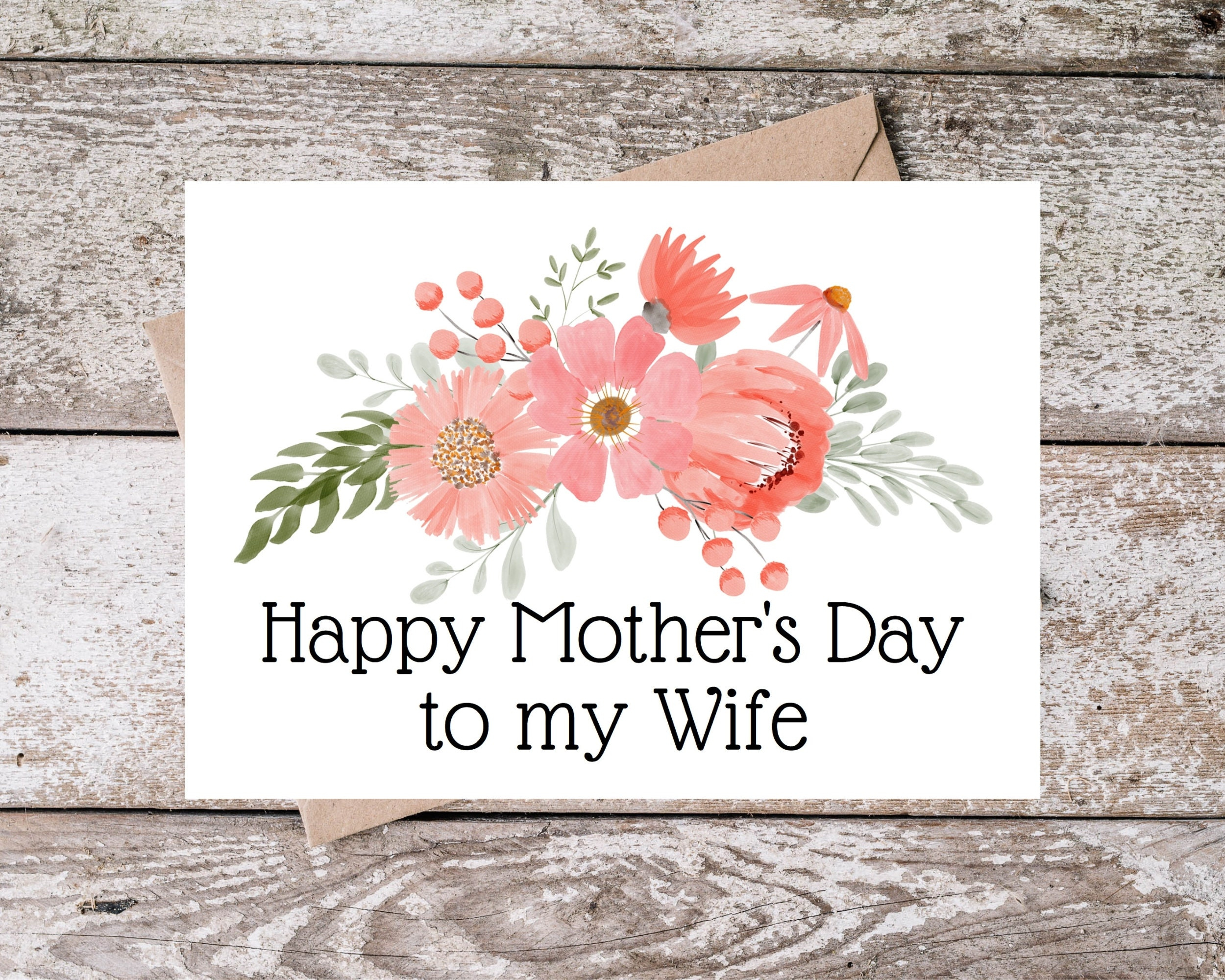 Printable Wife Mothers Day Card Happy Mother&amp;#039;S Day To My Wife Wife inside Free Printable Mothers Day Cards To My Wife