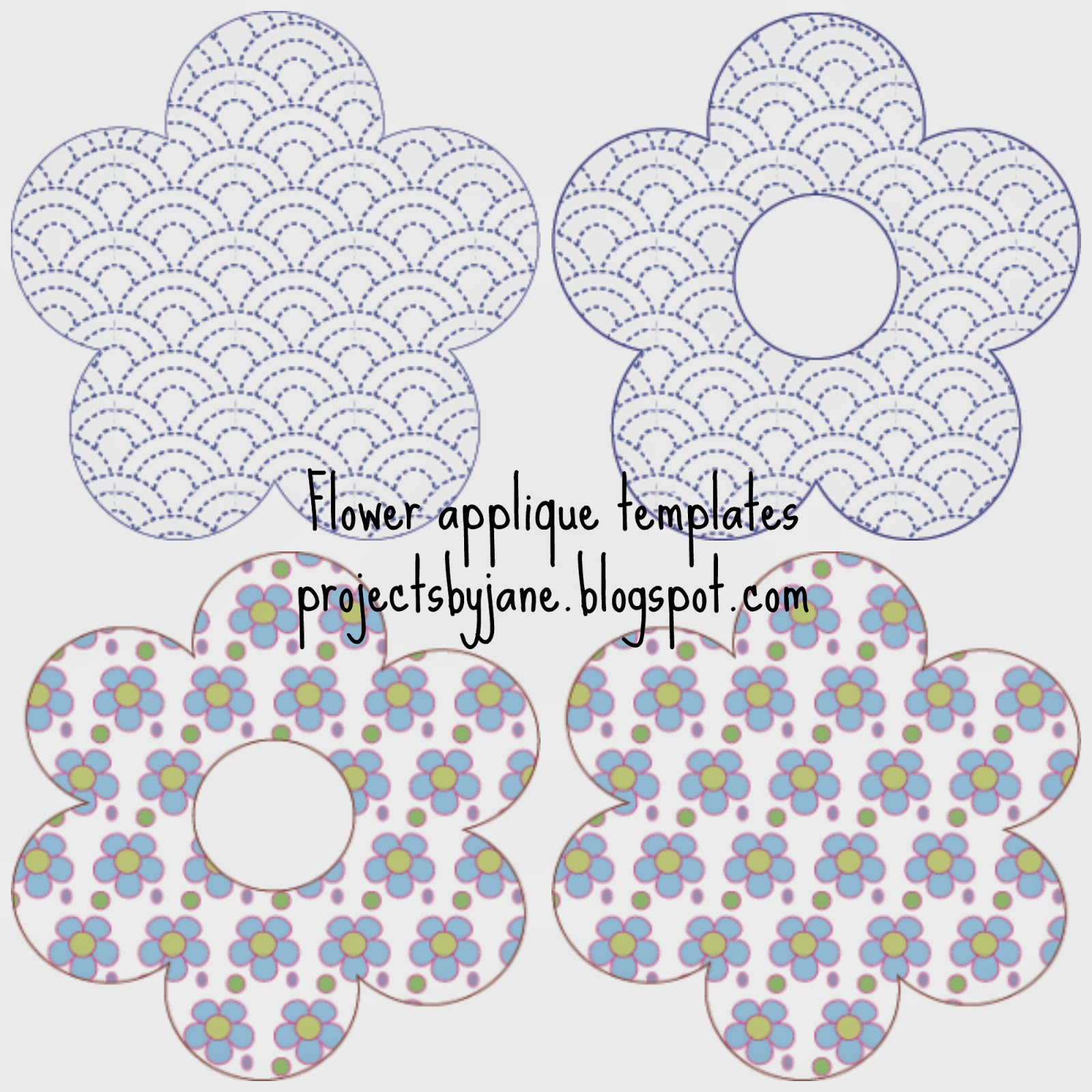 Projectsjane: Free Flower Applique Templates intended for Free Printable Flower Applique Patterns