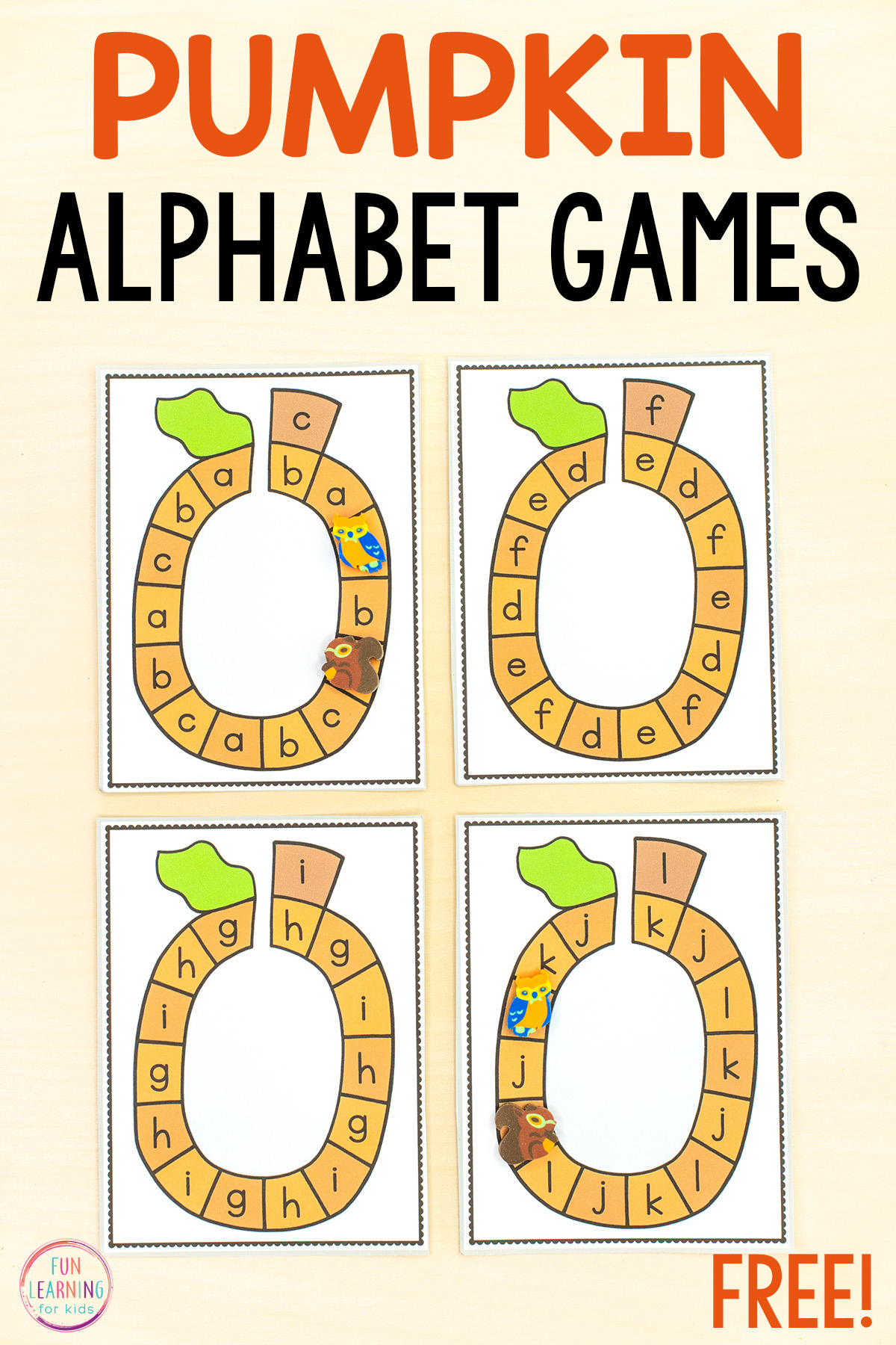 Pumpkin Alphabet Board Game Task Cards regarding Free Printable Alphabet Board Games