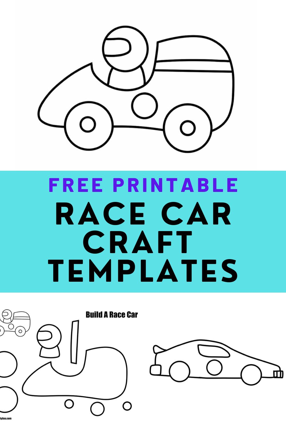 Race Car Template Fun Paper Kids Craft - throughout Free Printable Car Template