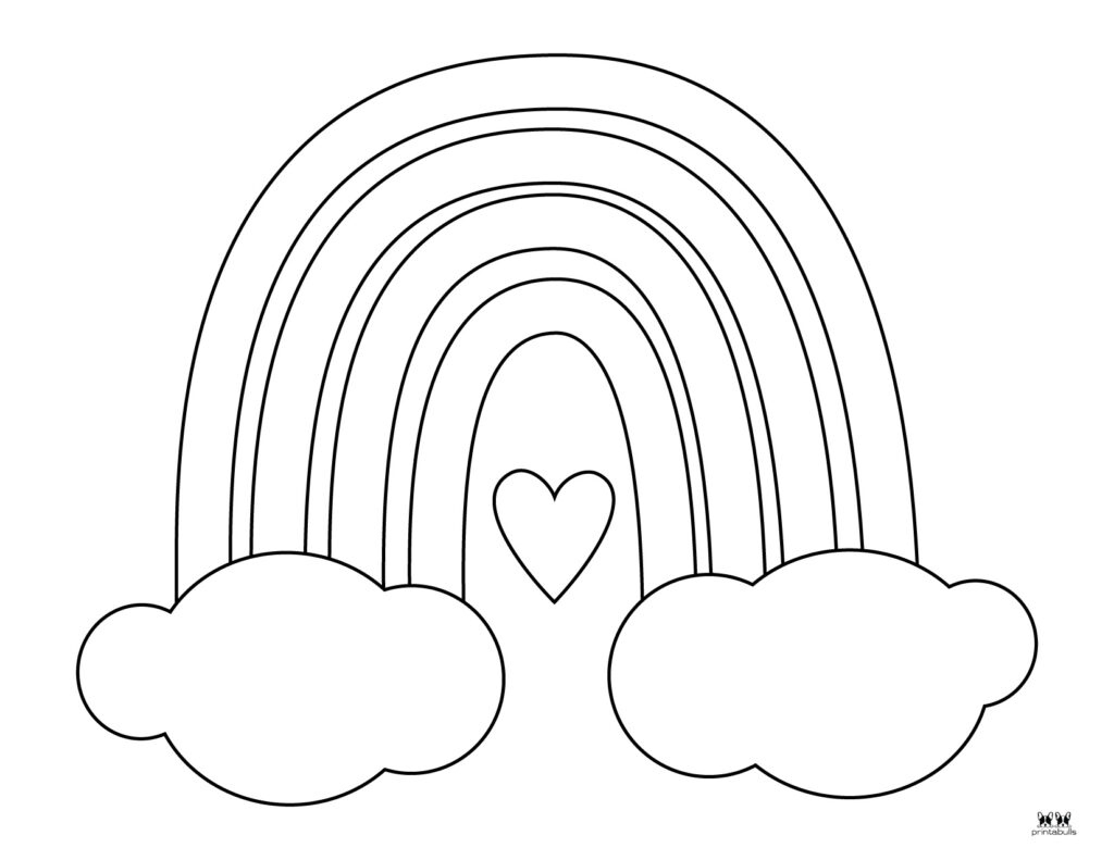 Rainbow Coloring Pages - 50 Free Printable Pages | Printabulls within Free Rainbow Printables