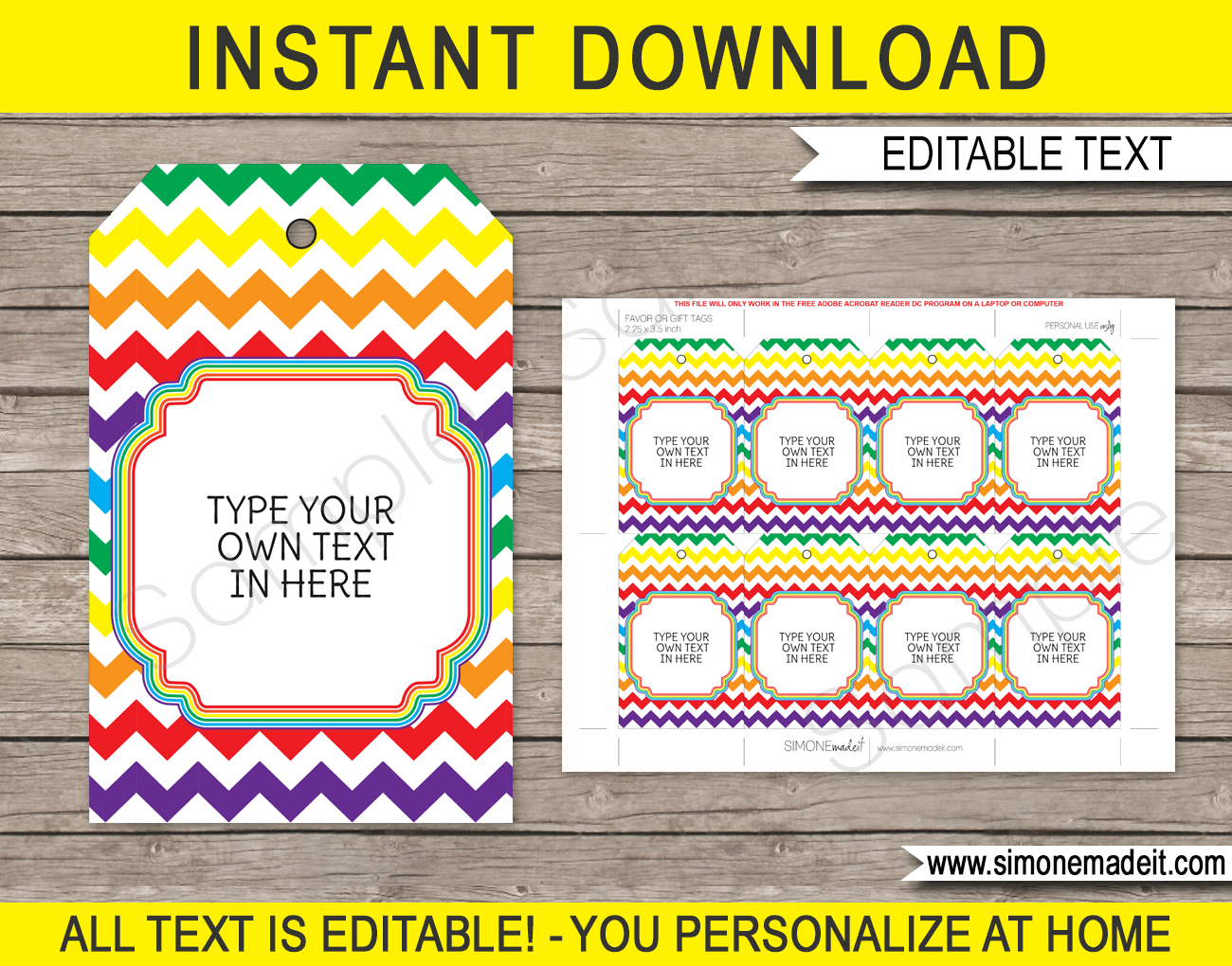 Rainbow Favor Tags Template throughout Birthday Party Favor Tags Printable Free