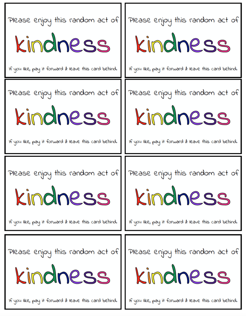 Random Acts Of Kindness: 150+ Ideas &amp;amp; Free Printable Calendars intended for Free Printable Kindness Cards