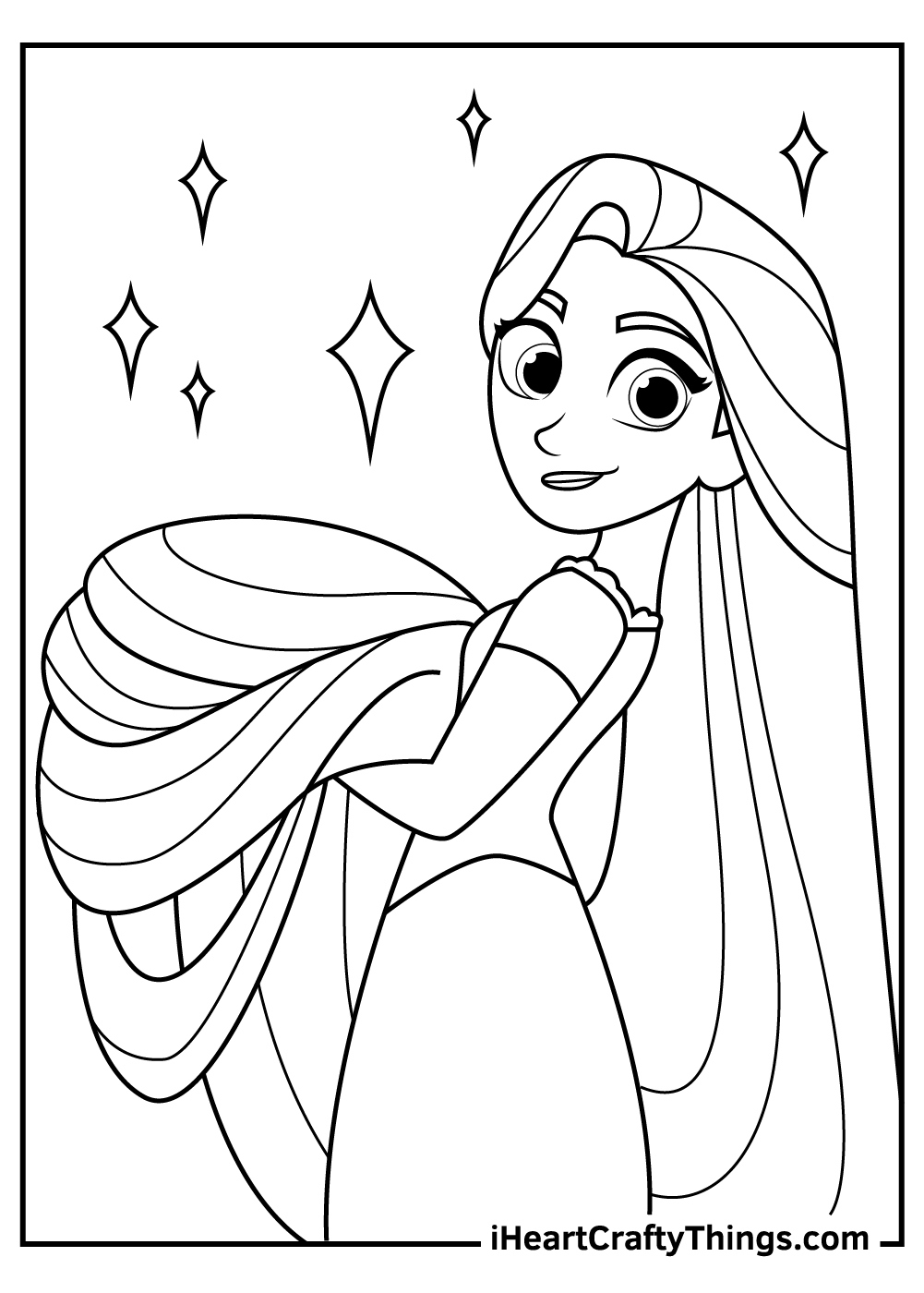 Rapunzel Coloring Pages (100% Free Printables) regarding Free Printable Tangled