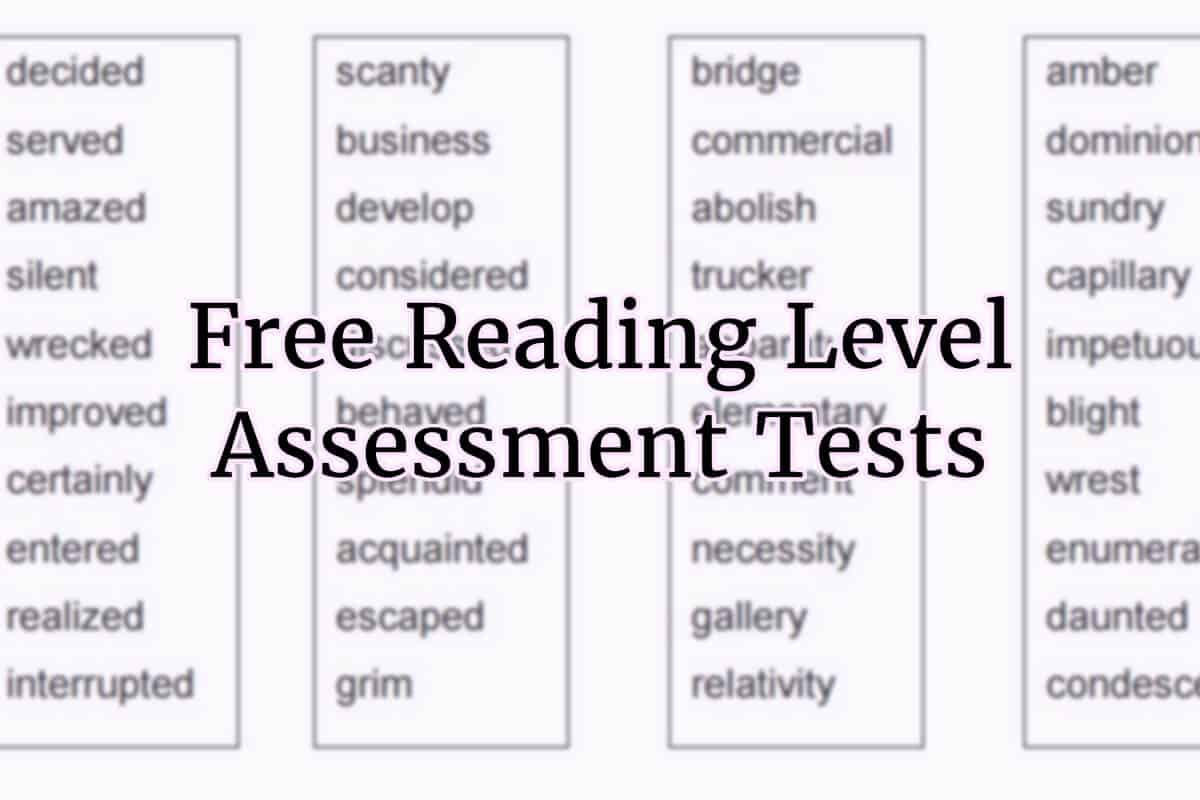 Reading Level Tests For Calculating Grade, Competency, &amp;amp; Level in Free Printable Reading Level Assessment Test