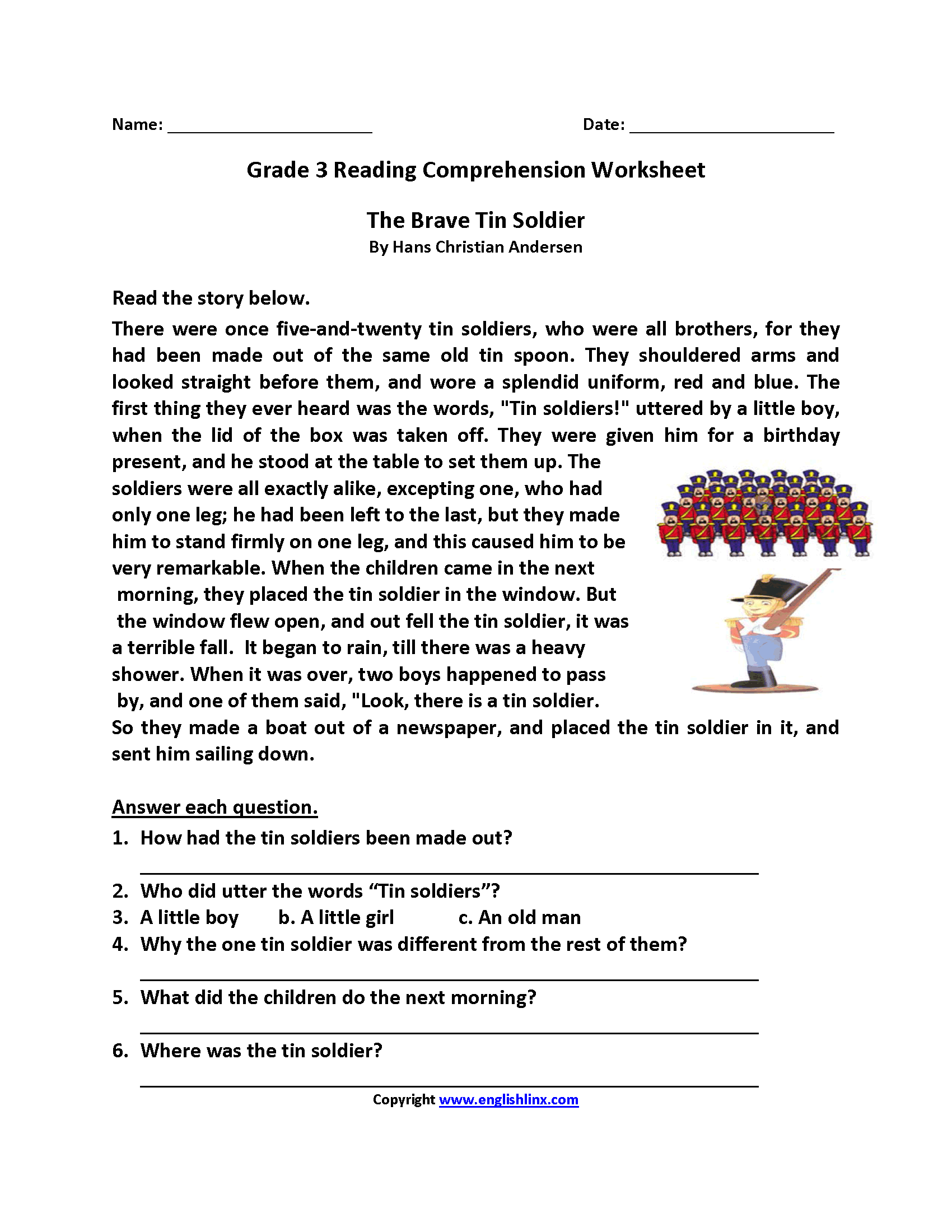 Reading Worksheets | Third Grade Reading Worksheets in Free Printable Reading Passages for 3rd Grade