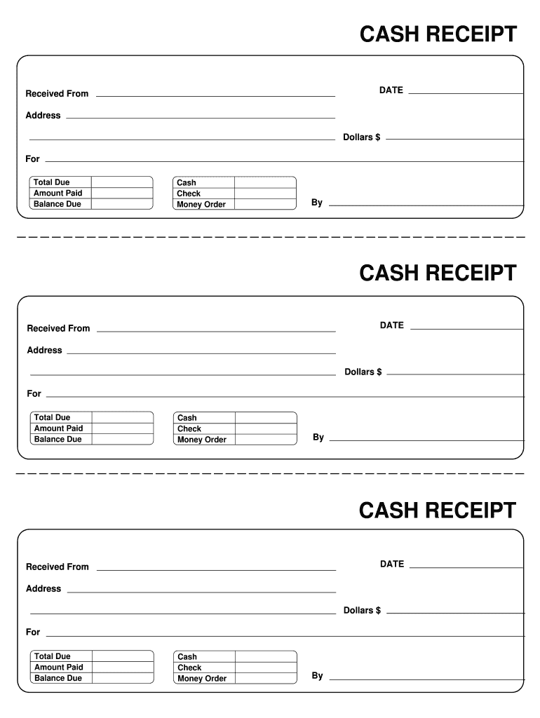 Receipt Template - Fill Online, Printable, Fillable, Blank | Pdffiller with regard to Free Printable Blank Receipt Form