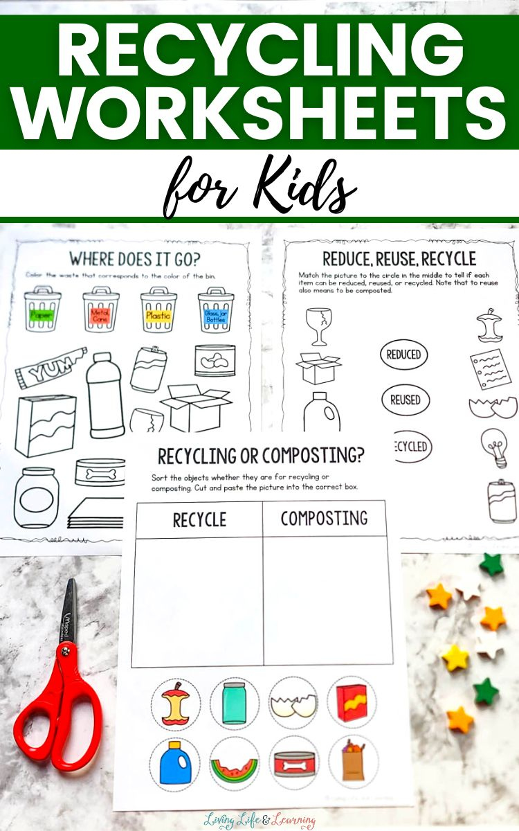 Recycling Worksheets For Kids with Free Printable Recycling Worksheets