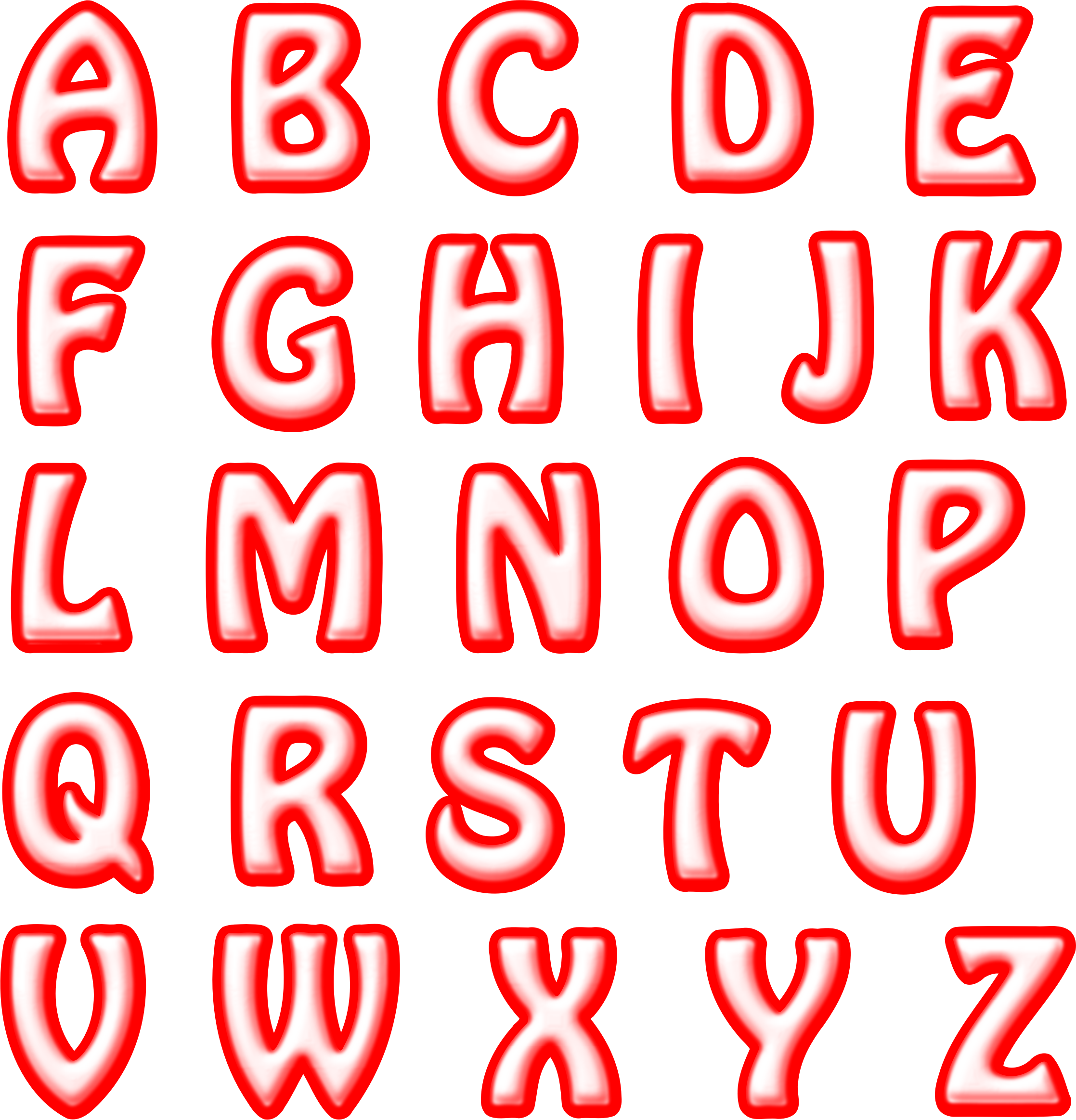 Red Alphabet Letters Vector Clipart Image - Free Stock Photo in Free Printable Clip Art Letters