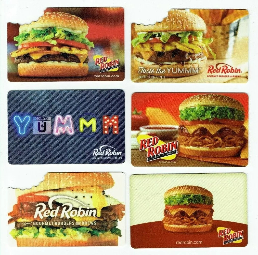 Red Robin Gift Card - Lot Of 6 - Hamburger Restaurant - B with Free Red Robin Coupons Printable