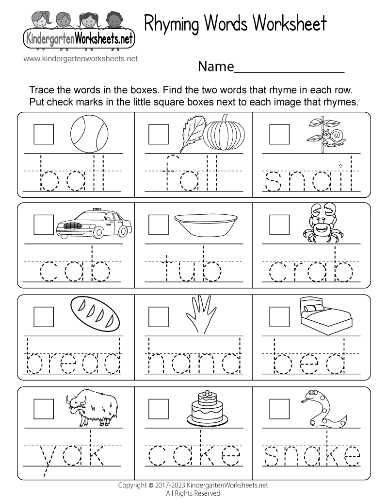 Rhyming Words Worksheet - Free Printable, Digital, &amp;amp; Pdf with regard to Free Printable Rhyming Words Worksheets