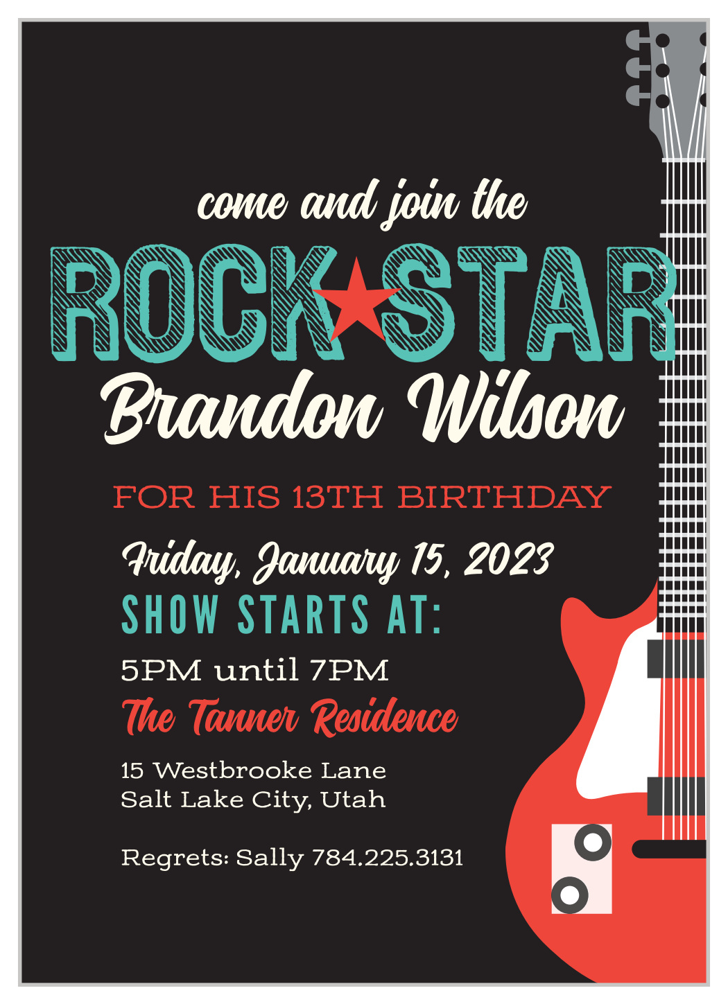 Rock Star Children&amp;#039;S Birthday Invitationsbasic Invite in Free Printable Rockstar Birthday Invitations