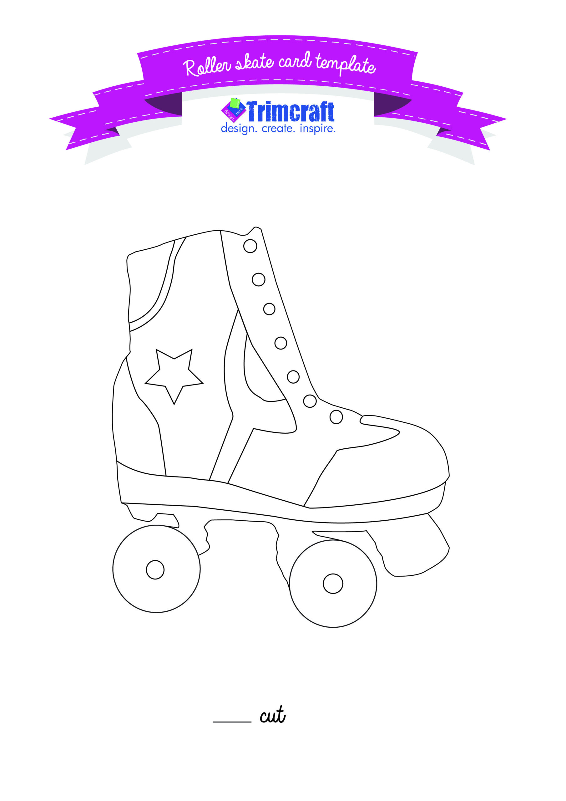 Roller Skate Template Card intended for Free Printable Roller Skate Template