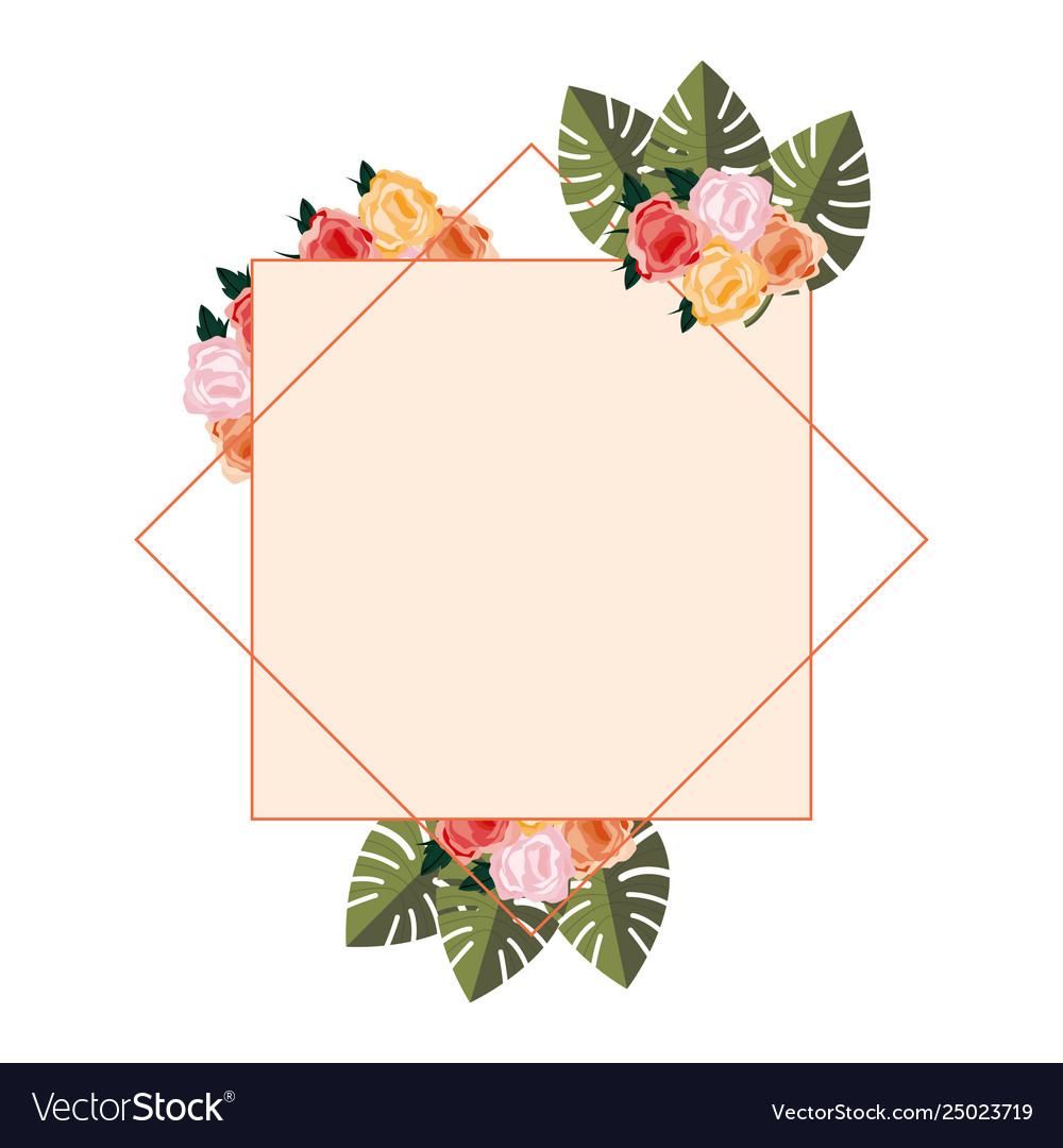 Romantic Label Flowers Floral Decoration Template Vector Image inside Free Printable Floral Labels