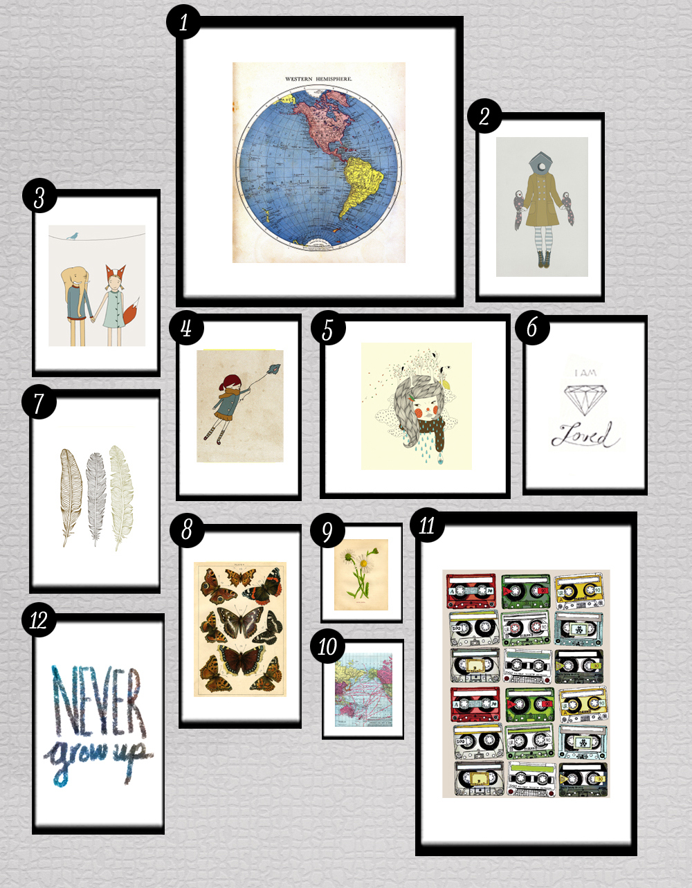 Roundup: Free Printables For Gallery Walls • Little Gold Pixel intended for Free Gallery Wall Printables