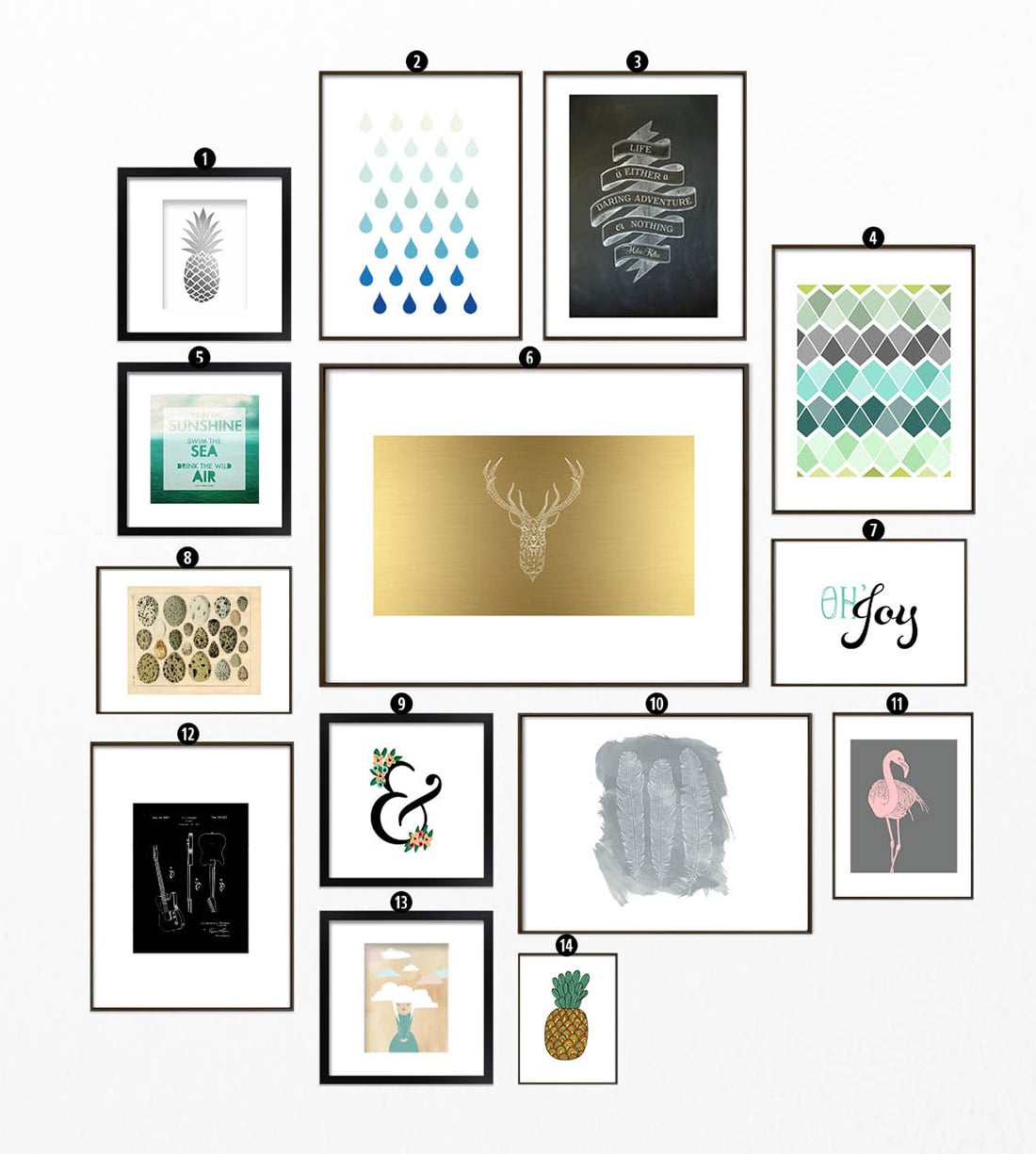 Roundup: Free Printables For Gallery Walls • Little Gold Pixel with Free Gallery Wall Printables