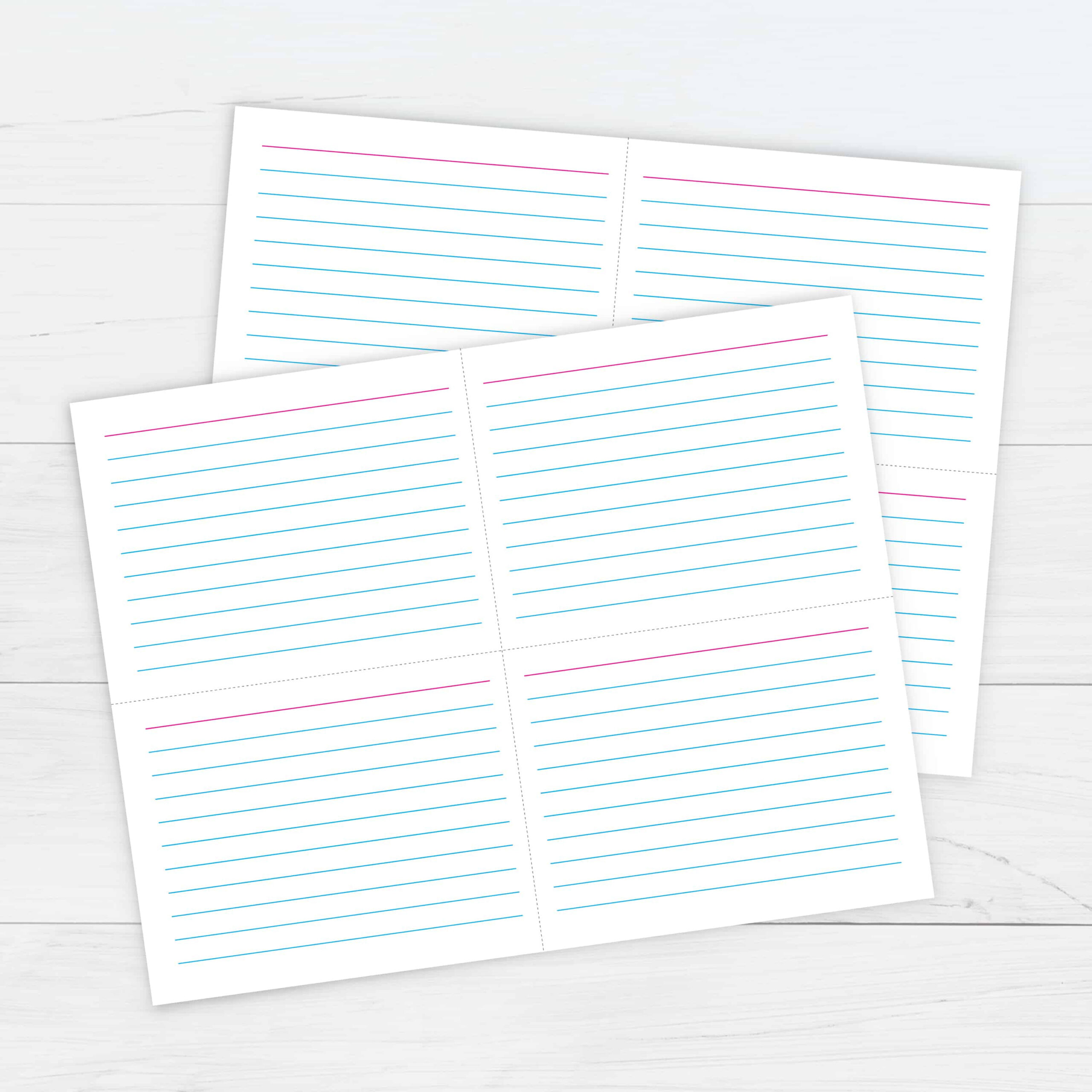 Ruled Index Cards Template - Free Printable Download pertaining to Free Printable Blank Index Cards