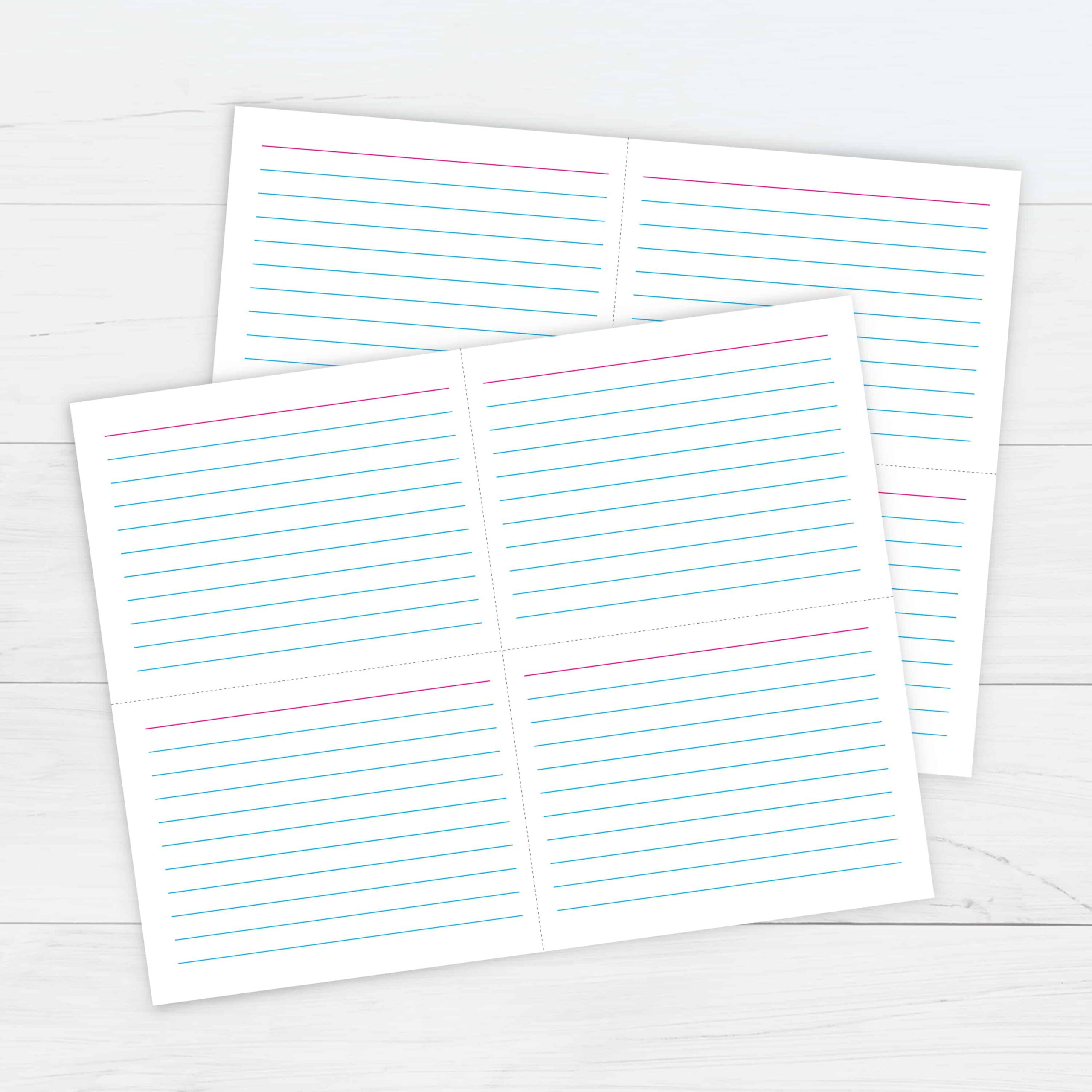 Ruled Index Cards Template - Free Printable Download within Free Printable Index Cards