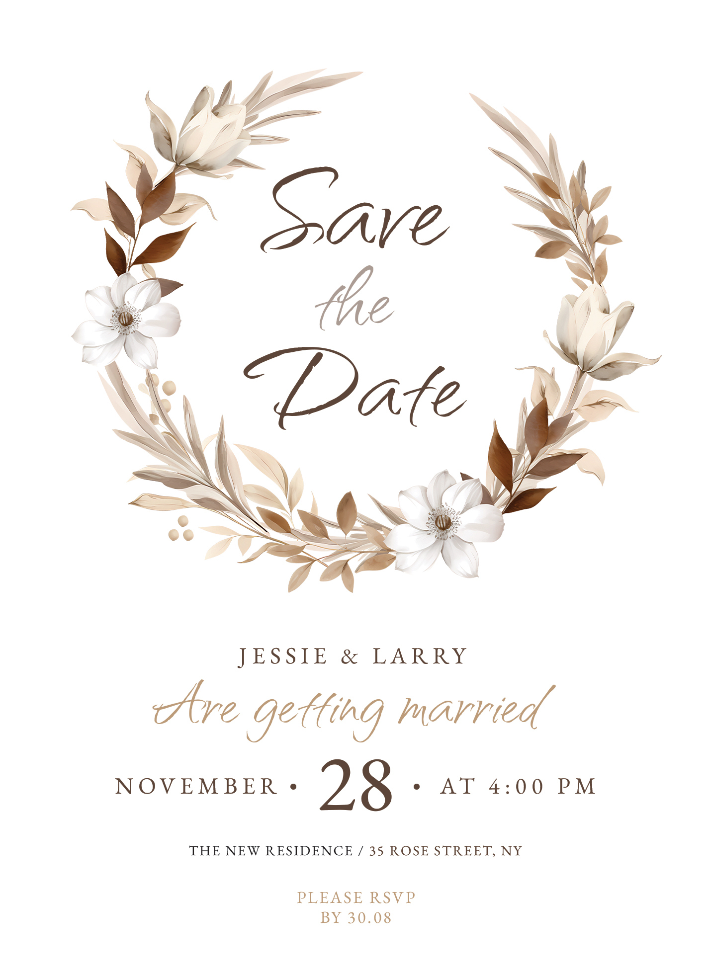 Rustic Wedding Save The Date Free Google Docs Template - Gdoc.io in Free Printable Save the Date Templates