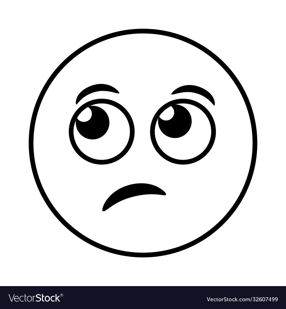 Sad Emoji Face Classic Line Style Icon Royalty Free Vector throughout Free Printable Sad Faces