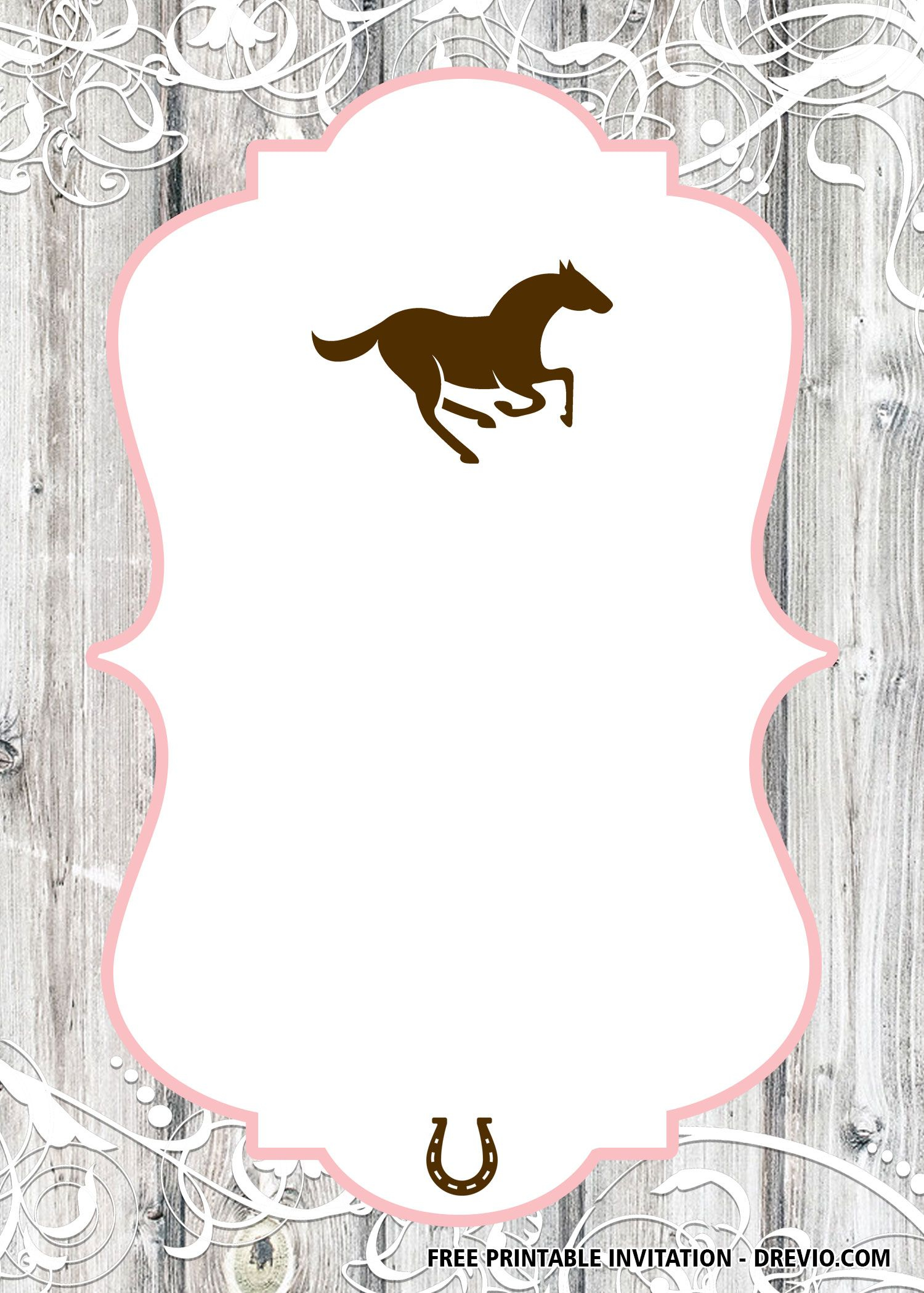Saddle Up With Free Horse Invitation Templates for Free Printable Horse Themed Birthday Party Invitations