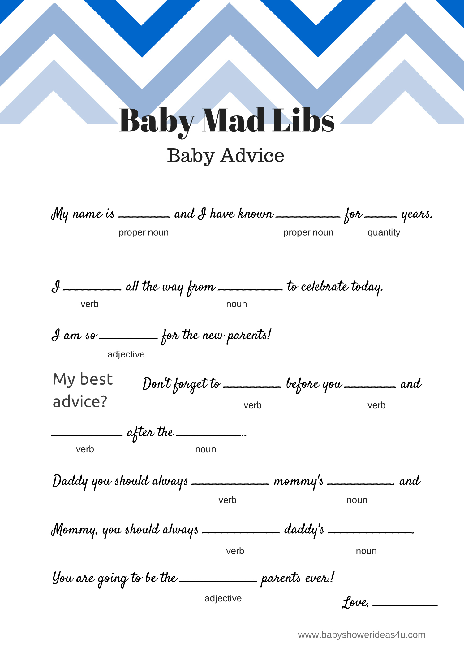 Safari Baby Shower Mad Libs Printable Baby Advice Cards Mad, 59% Off with Baby Shower Mad Libs Printable Free