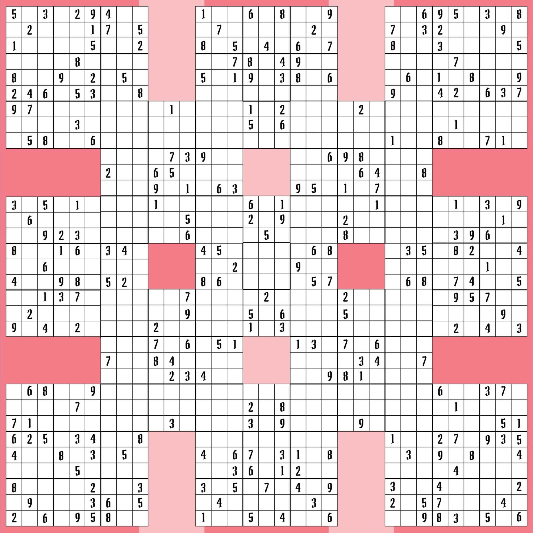 Samurai Sudoku Printable - Gitlab.hellopretty.co.za in Free Printable Samurai Sudoku