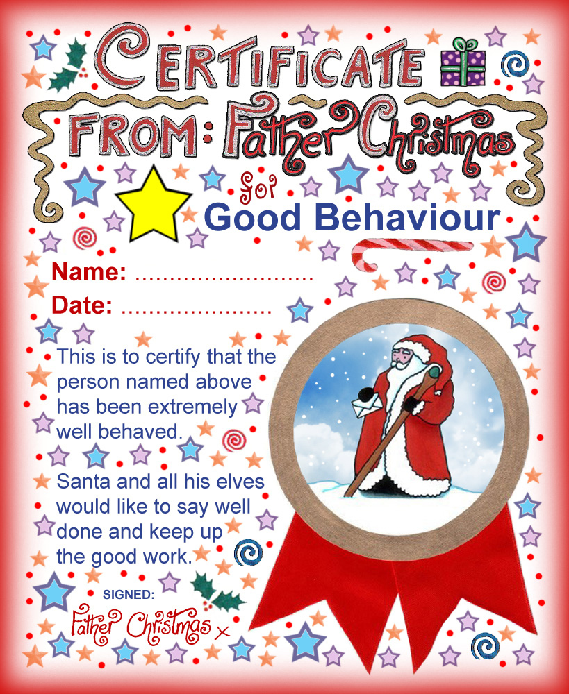 Santa Certificate: Good Behaviour - Rooftop Post Printables with regard to Good Behaviour Certificates Free Printable