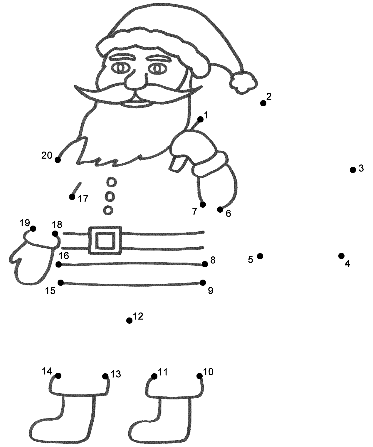 Santa Claus - Connect The Dots, Count1&amp;#039;S (Christmas) within Free Printable Connect The Dots Christmas Worksheets