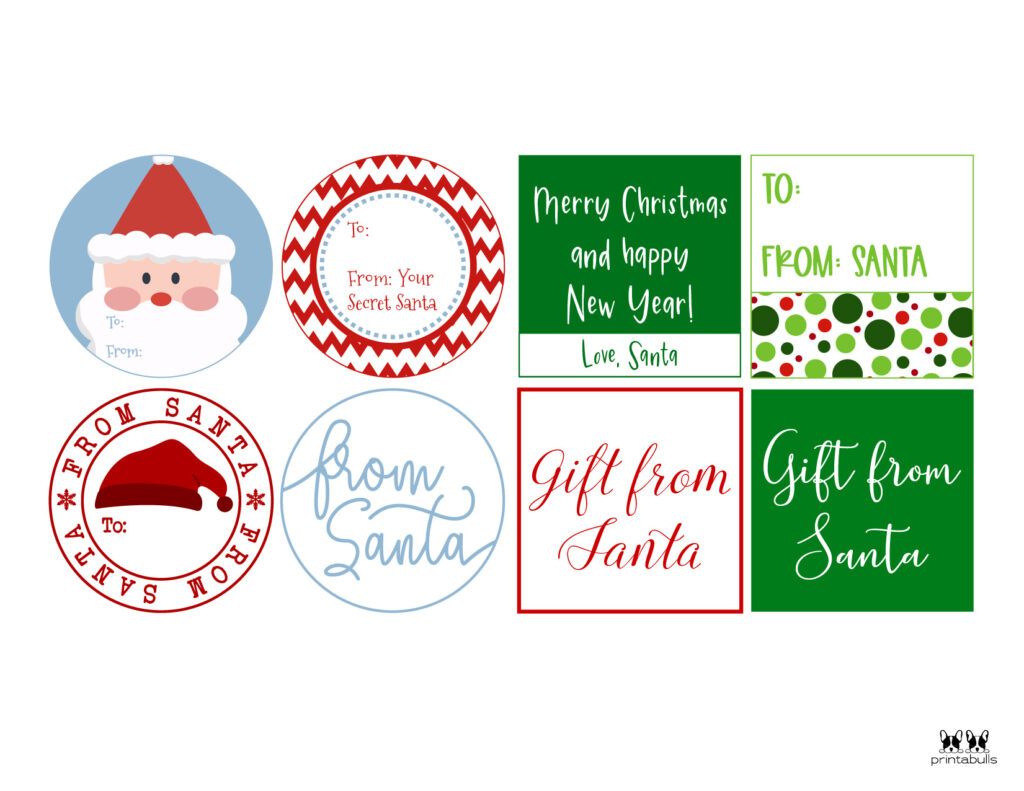 Santa Gift Tags - 80 Free Printable Tags &amp;amp; Labels | Printabulls inside Santa Gift Tags Printable Free